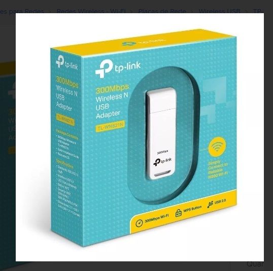 Tp-link Tl-wn821n - Adaptador De Rede - Usb 2.0 - 802.11b/